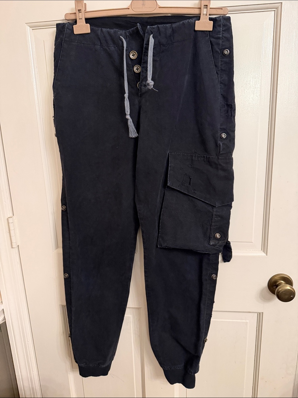 Greg Lauren Unisex Black Cargo Jogger Pants - Casual Utility Style size 3
